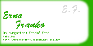 erno franko business card