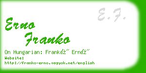 erno franko business card